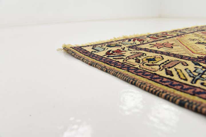 4' 5 x 5' 8 Hand Knotted Sirjan Persian Wool Rug