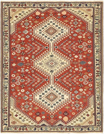 4' 5 x 5' 8 Hand Knotted Sirjan Persian Wool Rug