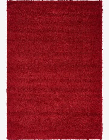 Red Solid Frieze Rug