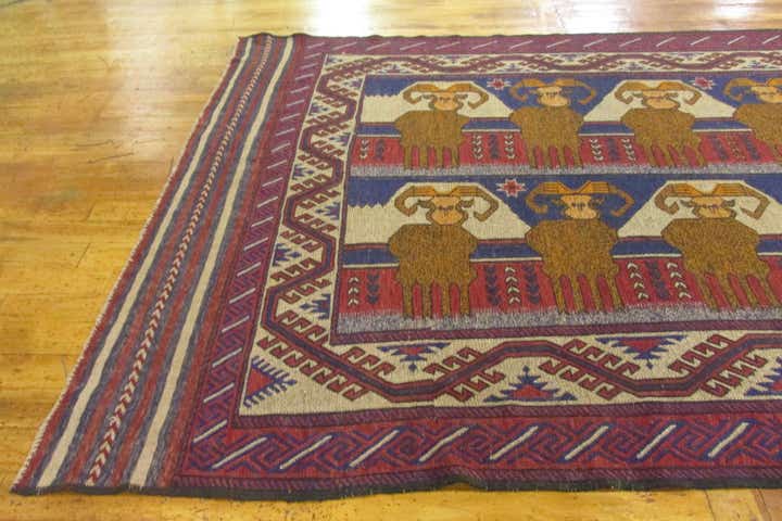 6' 3 x 9' 6 Hand Woven Sumak Wool Rug