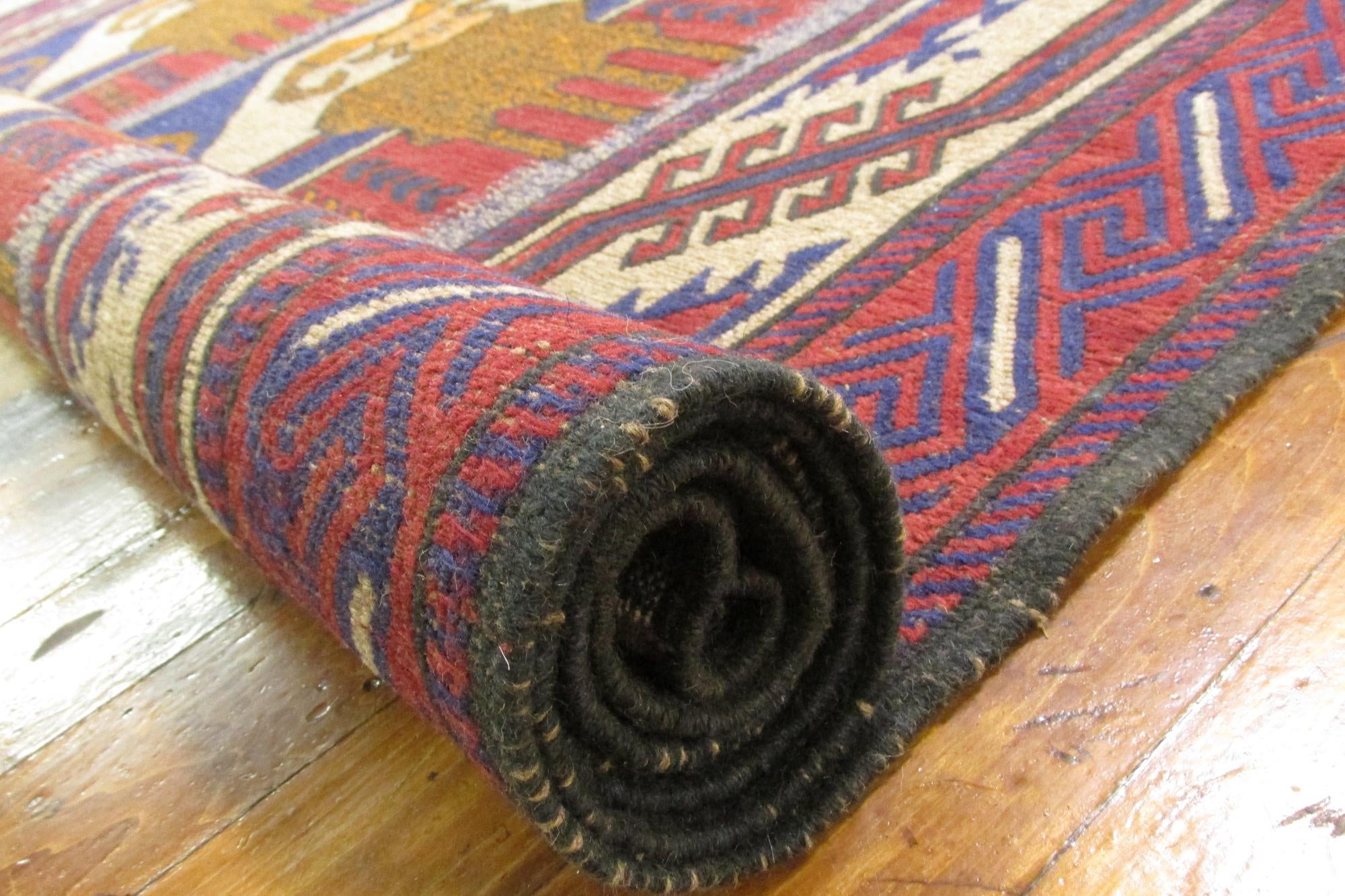 6' 3 x 9' 6 Hand Woven Sumak Wool Rug
