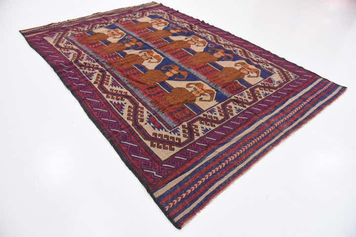 6' 3 x 9' 6 Hand Woven Sumak Wool Rug