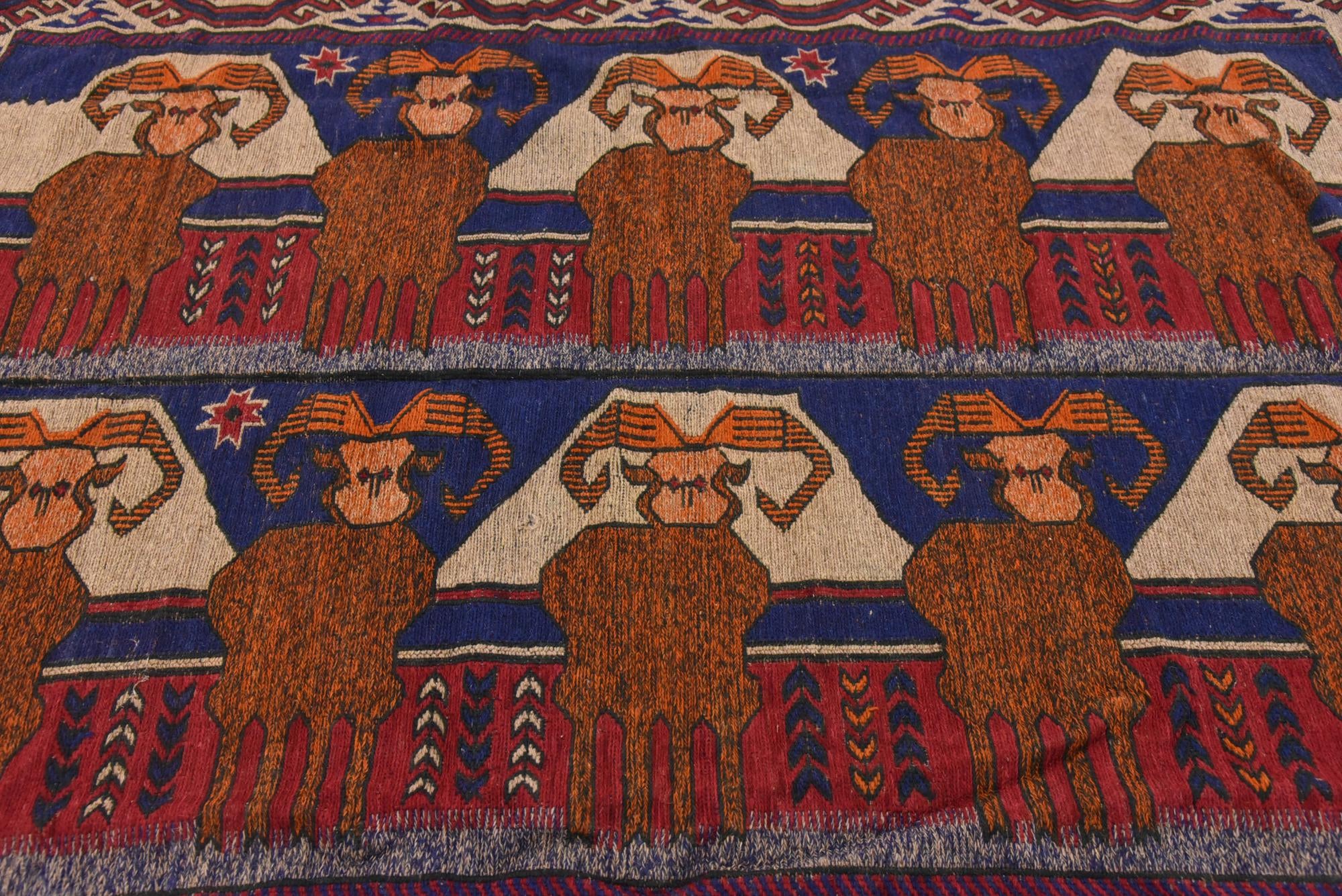 6' 3 x 9' 6 Hand Woven Sumak Wool Rug