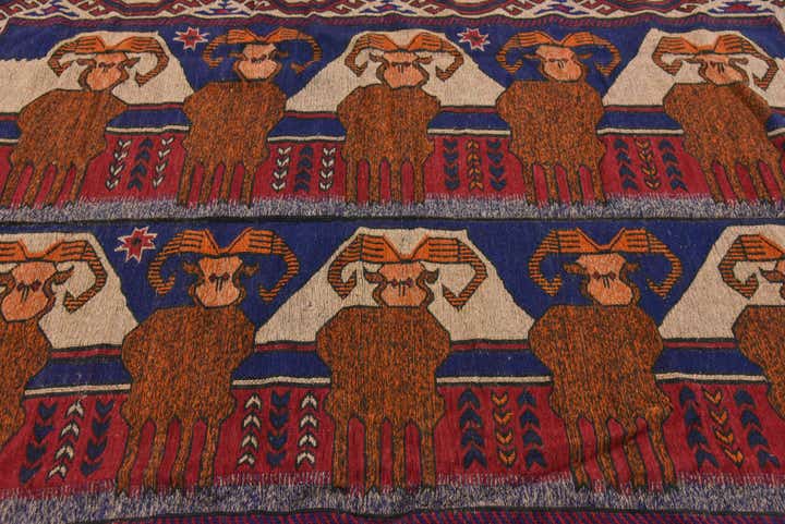 6' 3 x 9' 6 Hand Woven Sumak Wool Rug