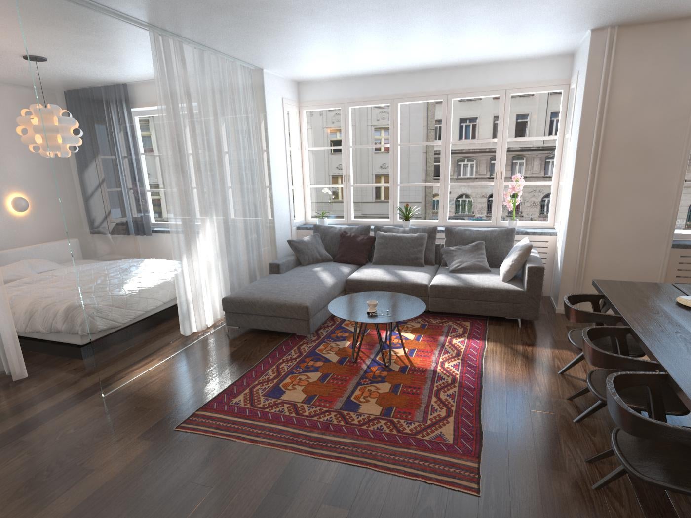 6' 3 x 9' 6 Hand Woven Sumak Wool Rug