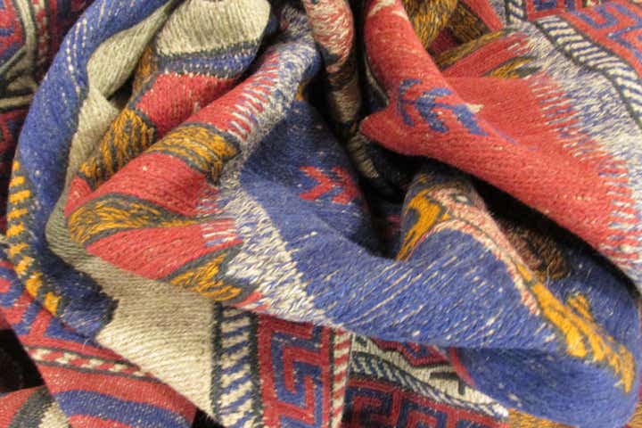 6' 5 x 9' 5 Hand Woven Sumak Wool Rug