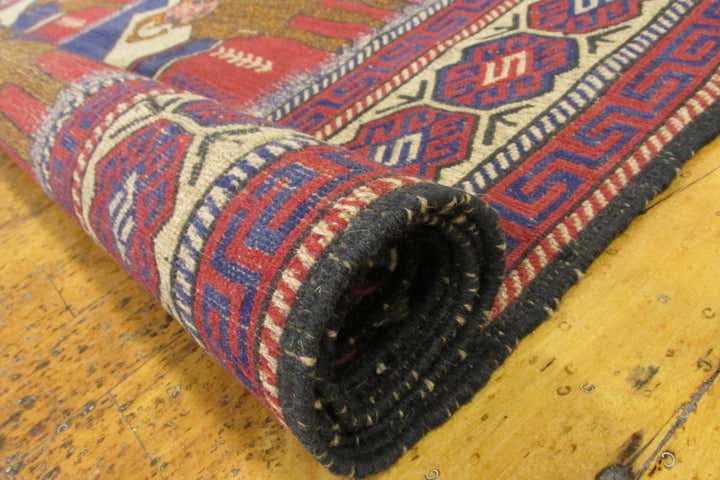 6' 5 x 9' 5 Hand Woven Sumak Wool Rug