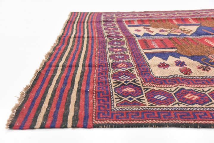 6' 5 x 9' 5 Hand Woven Sumak Wool Rug