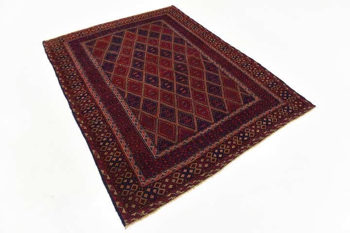4' 10 x 6' 5 Hand Knotted Sumak Wool Rug