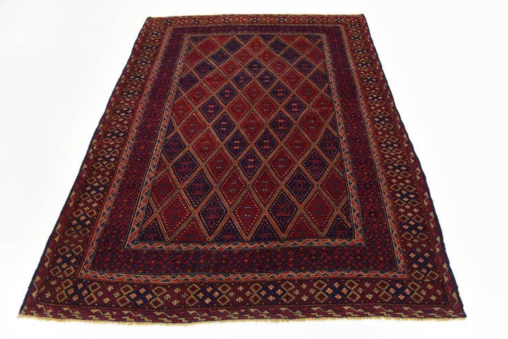 Detail image of 4' 10 x 6' 5 Hand Knotted Sumak Wool Rug
