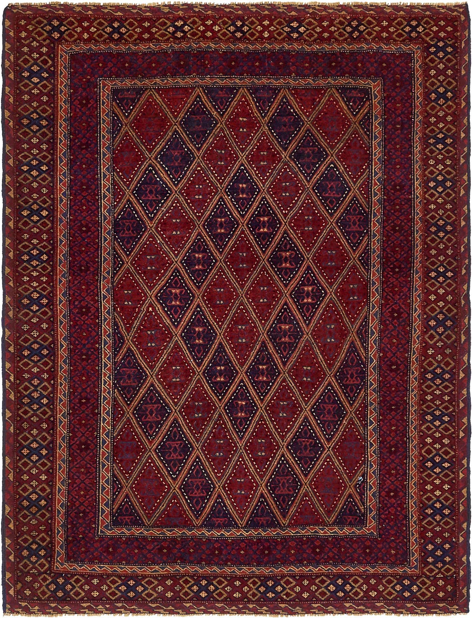 4' 10 x 6' 5 Hand Knotted Sumak Wool Rug