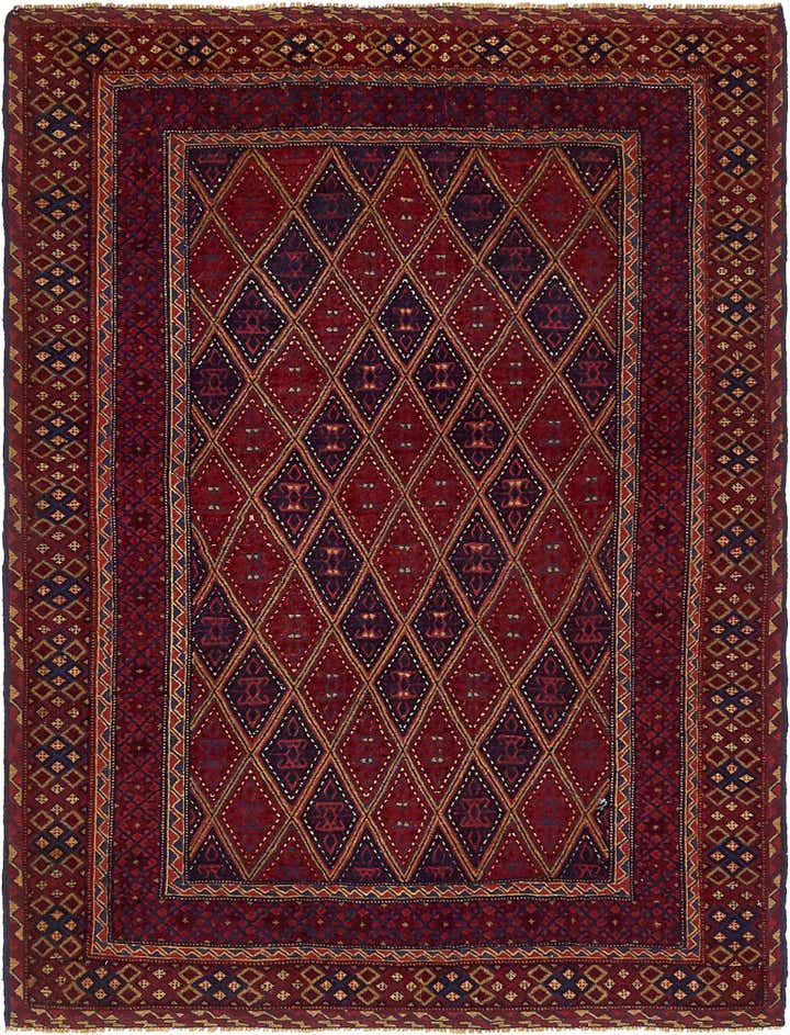 4' 10 x 6' 5 Hand Knotted Sumak Wool Rug