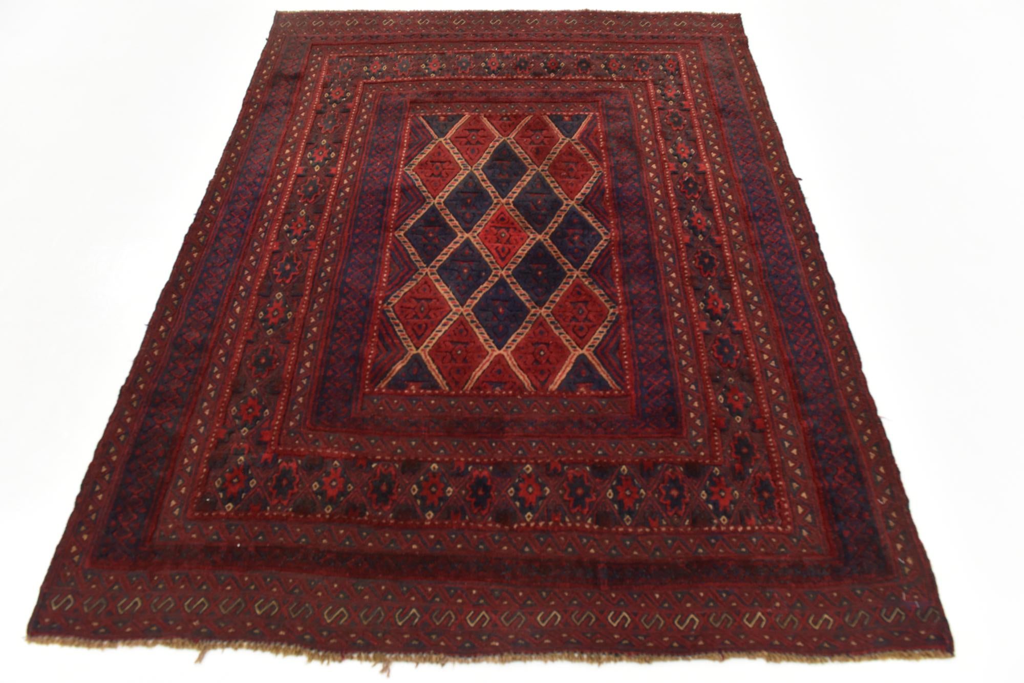 4' 10 x 6' 4 Hand Knotted Sumak Wool Rug