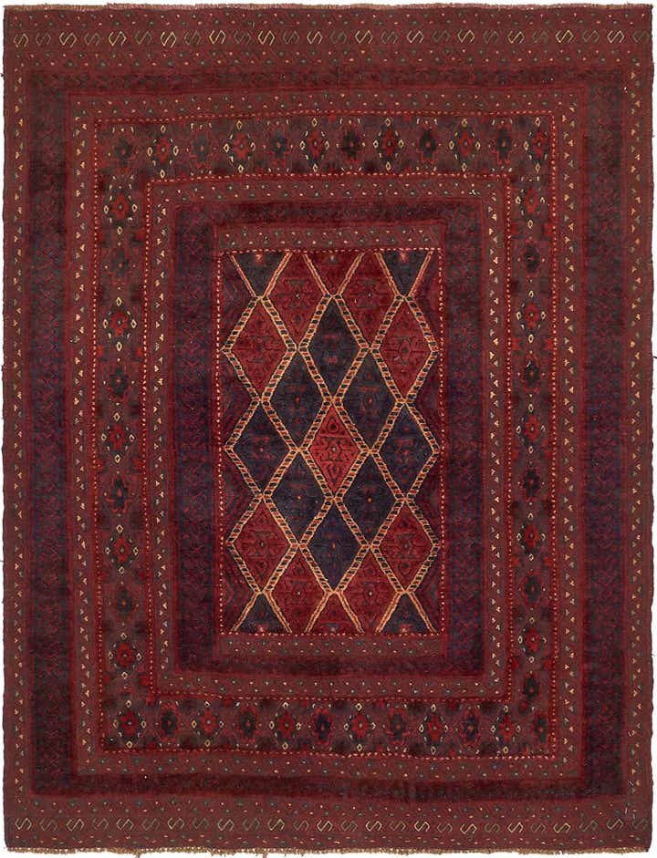 4' 10 x 6' 4 Hand Knotted Sumak Wool Rug