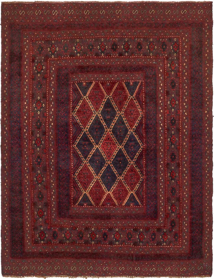 Detail image of 4' 10 x 6' 4 Hand Knotted Sumak Wool Rug