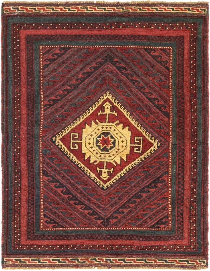 Detail image of 2' 10 x 4' Hand Knotted Sumak Wool Rug