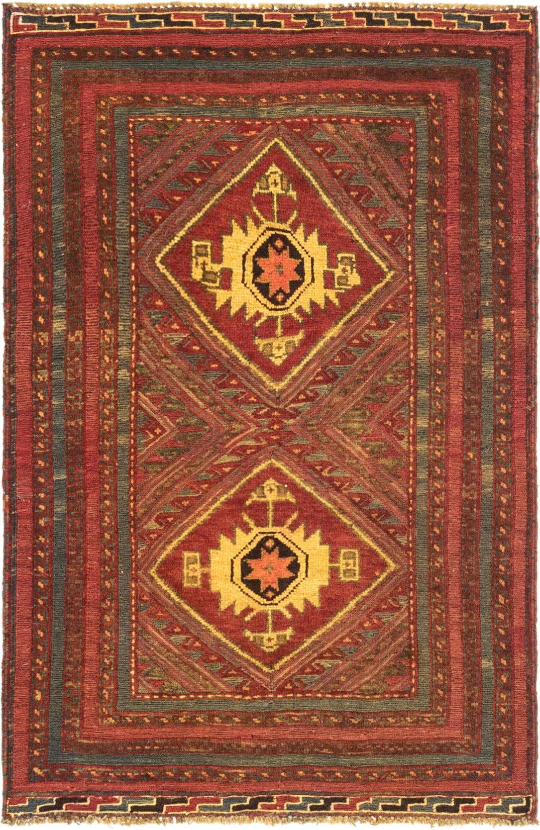 2' 7 x 4' Hand Knotted Sumak Wool Rug