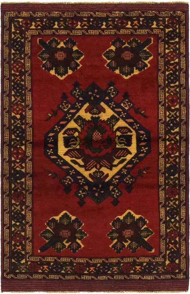 Detail image of 2' 10 x 4' 6 Hand Knotted Sumak Wool Rug