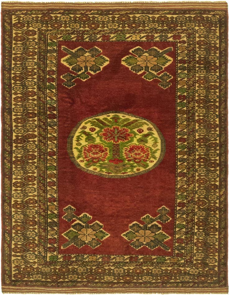 Detail image of 4' 2 x 6' 3 Hand Knotted Sumak Wool Rug