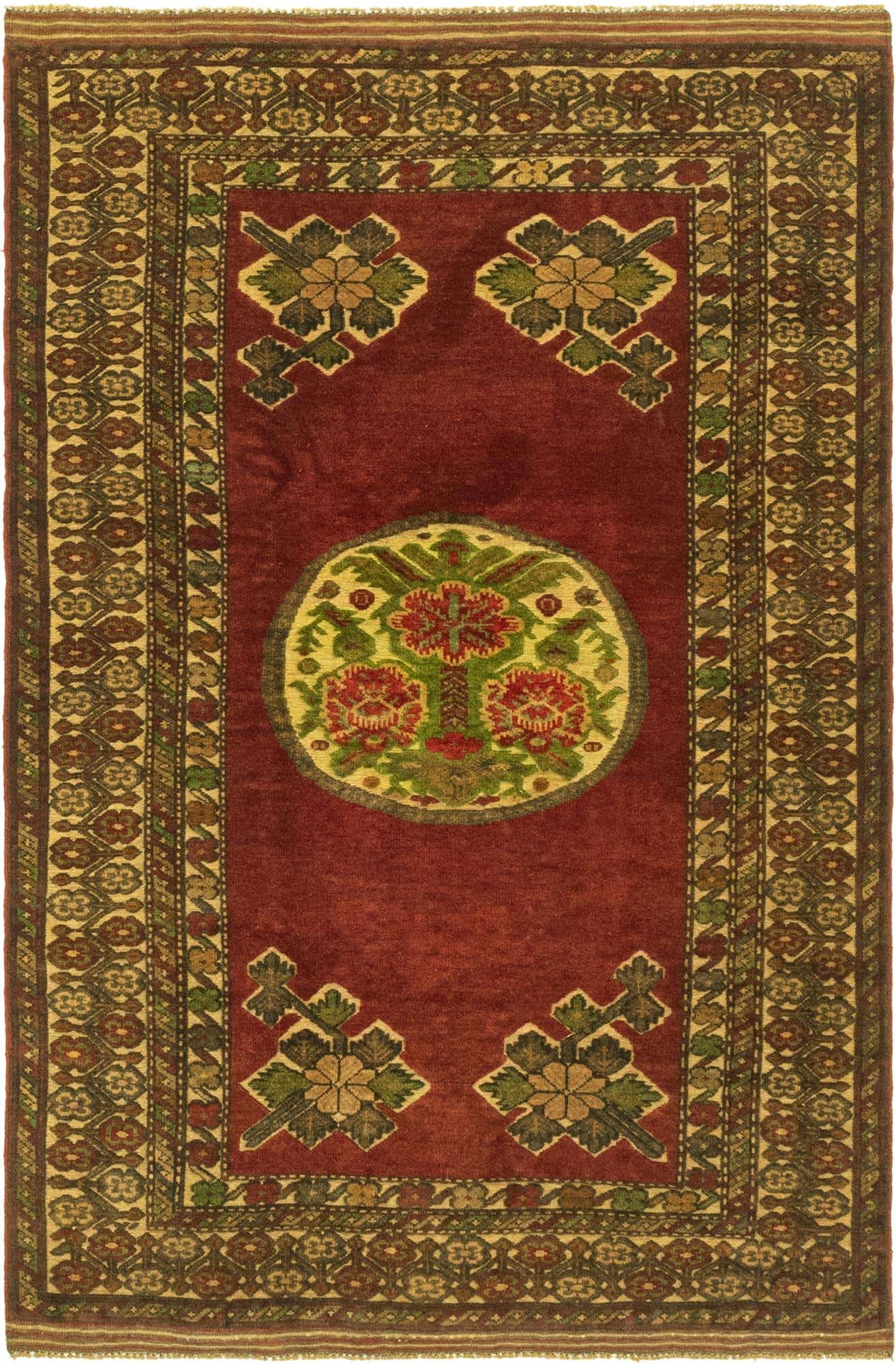 4' 2 x 6' 3 Hand Knotted Sumak Wool Rug