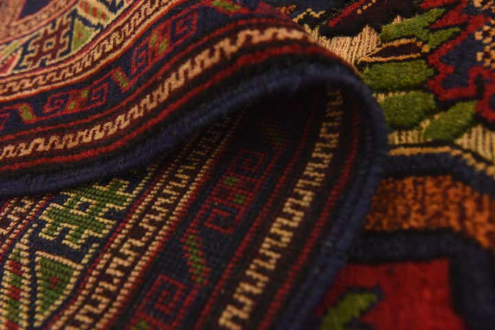 4' 2 x 6' 4 Hand Knotted Sumak Wool Rug