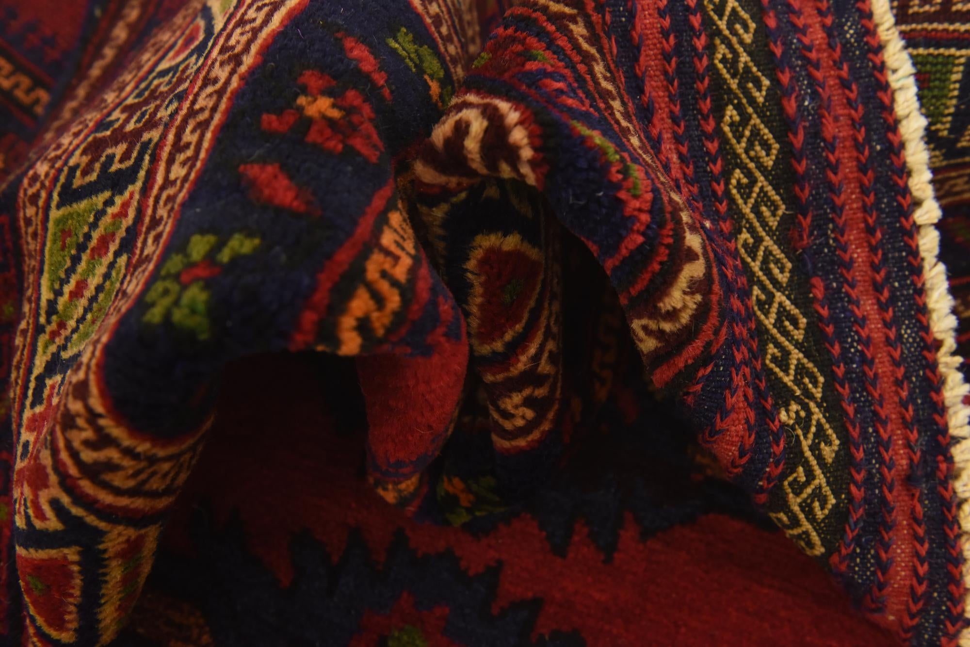 4' 2 x 6' 4 Hand Knotted Sumak Wool Rug