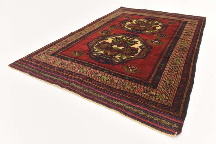 4' 2 x 6' 4 Hand Knotted Sumak Wool Rug