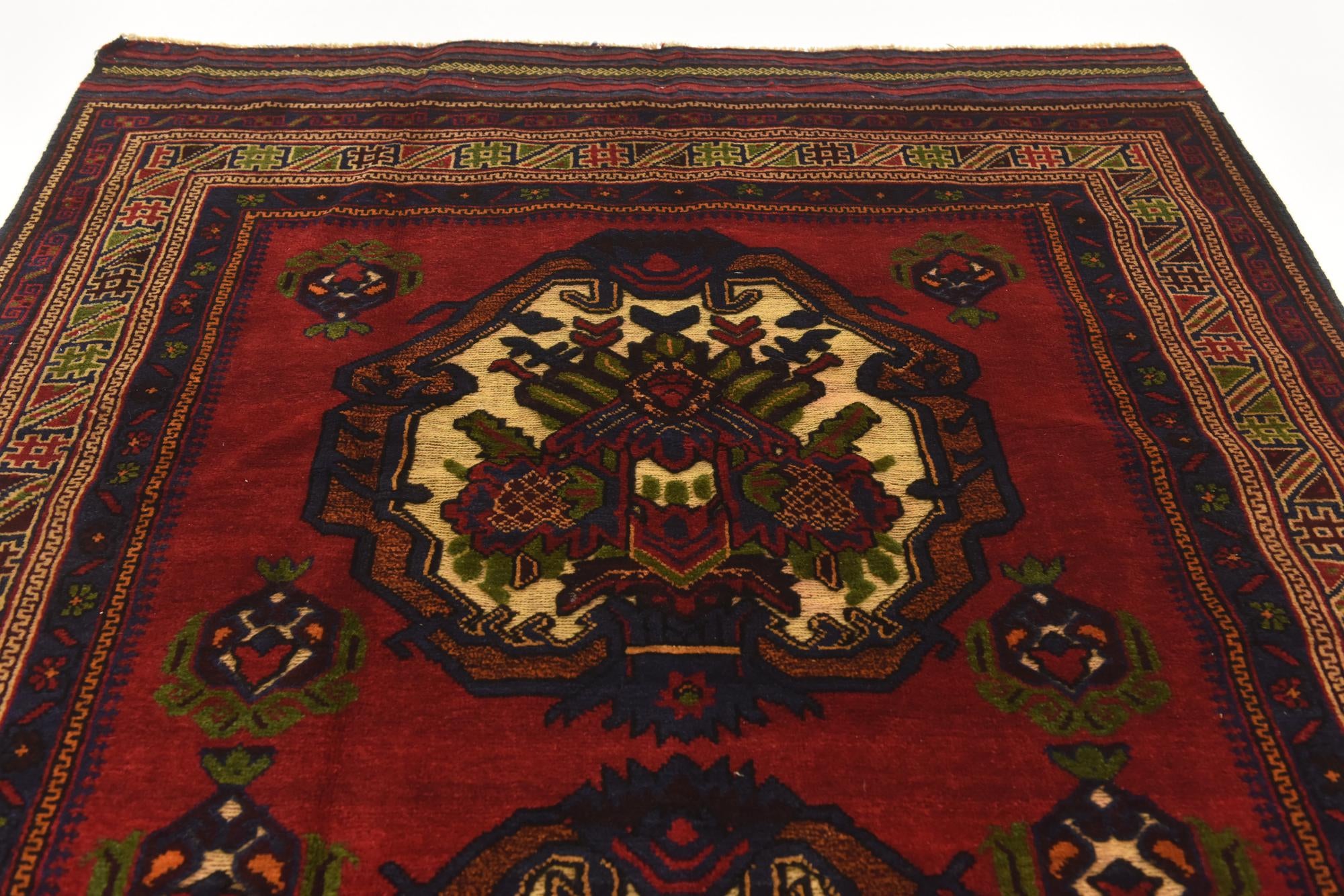 4' 2 x 6' 4 Hand Knotted Sumak Wool Rug