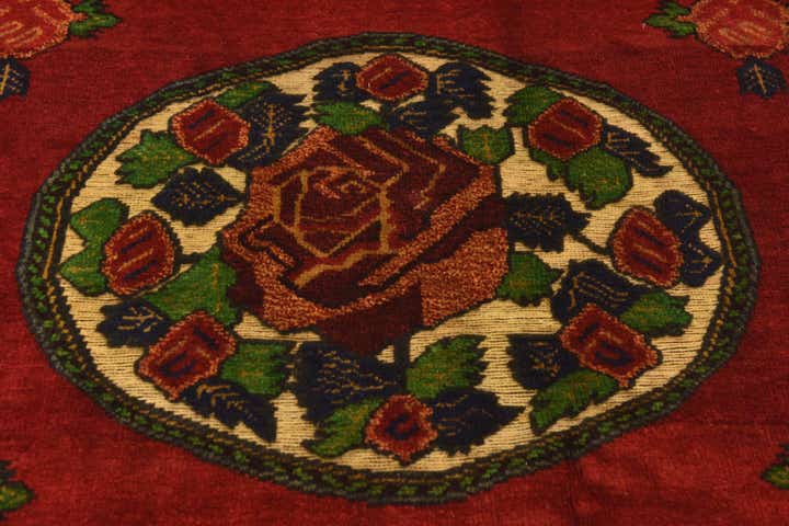 4' 3 x 6' 5 Hand Knotted Sumak Wool Rug