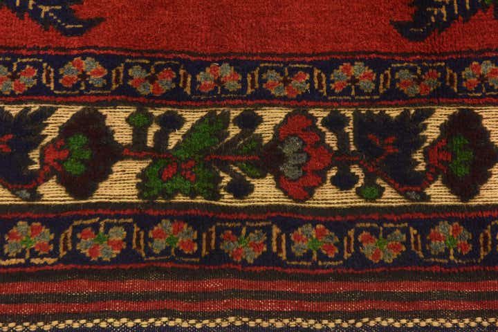 4' 3 x 6' 5 Hand Knotted Sumak Wool Rug