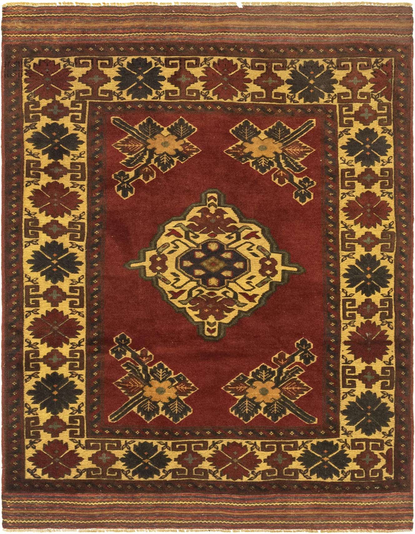 4' 2 x 6' 2 Hand Knotted Sumak Wool Rug