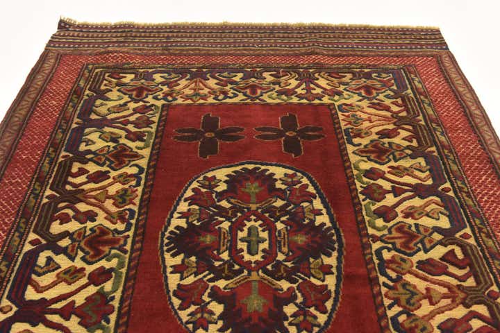 3' 11 x 6' Hand Knotted Sumak Wool Rug