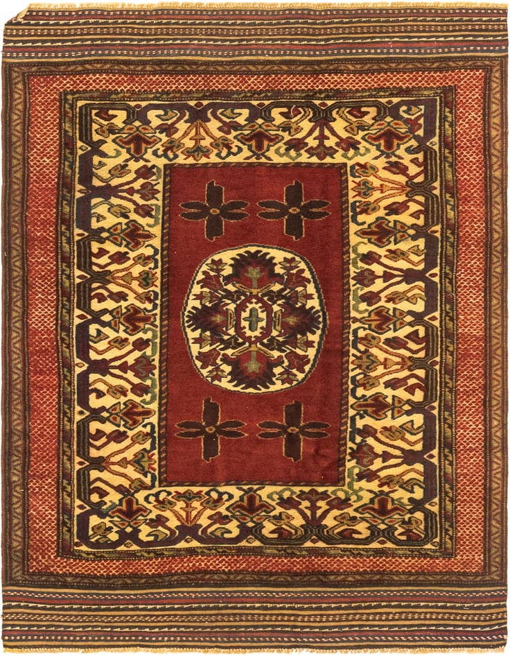 Detail image of 3' 11 x 6' Hand Knotted Sumak Wool Rug