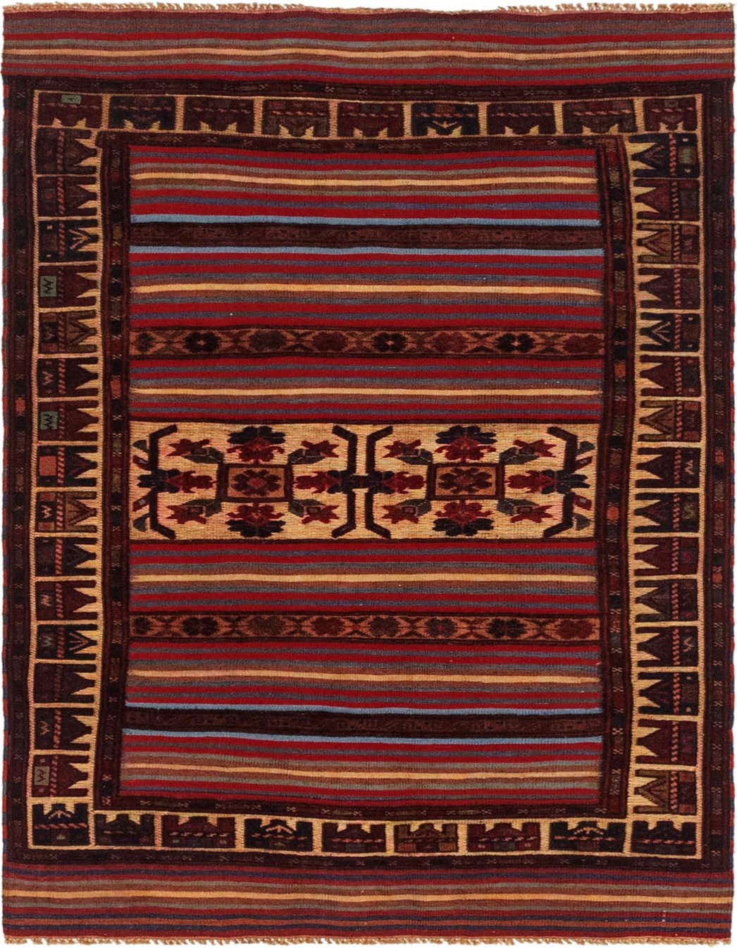 2' 10 x 5' Hand Knotted Sumak Wool Rug