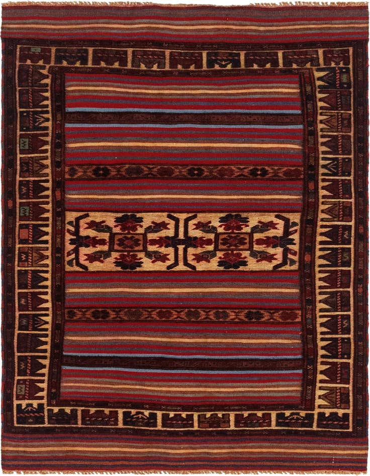 Detail image of 2' 10 x 5' Hand Knotted Sumak Wool Rug
