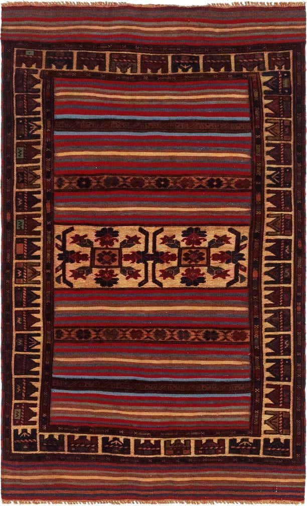 2' 10 x 5' Hand Knotted Sumak Wool Rug
