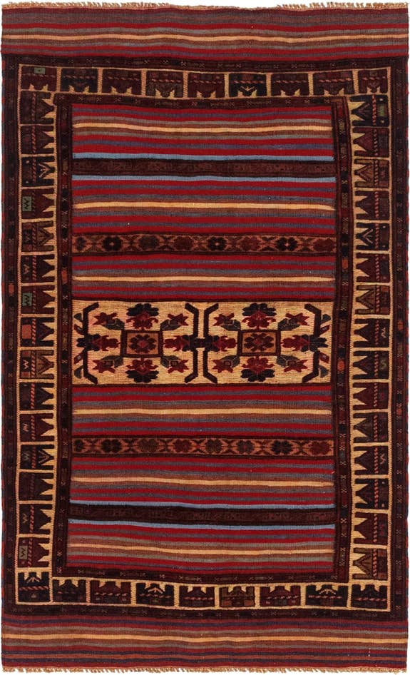 Detail image of 2' 10 x 5' Hand Knotted Sumak Wool Rug