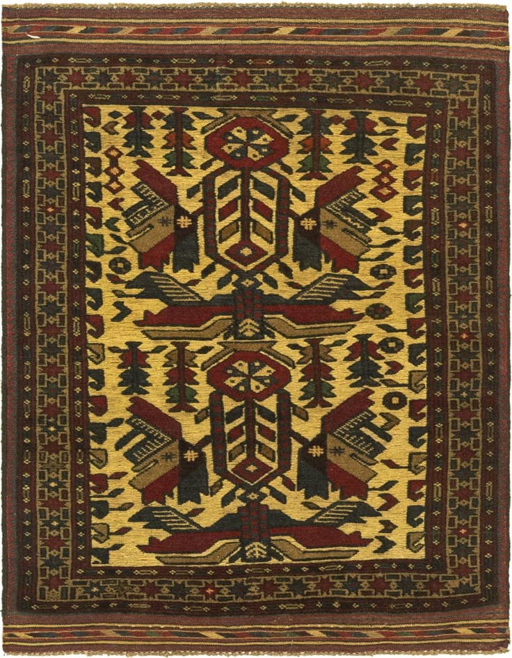 Detail image of 2' 10 x 4' 10 Hand Knotted Sumak Wool Rug