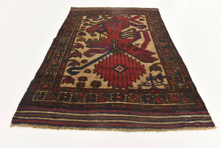 Detail image of 3' x 4' 4 Hand Knotted Sumak Wool Rug