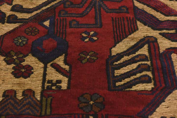 3' x 4' 4 Hand Knotted Sumak Wool Rug