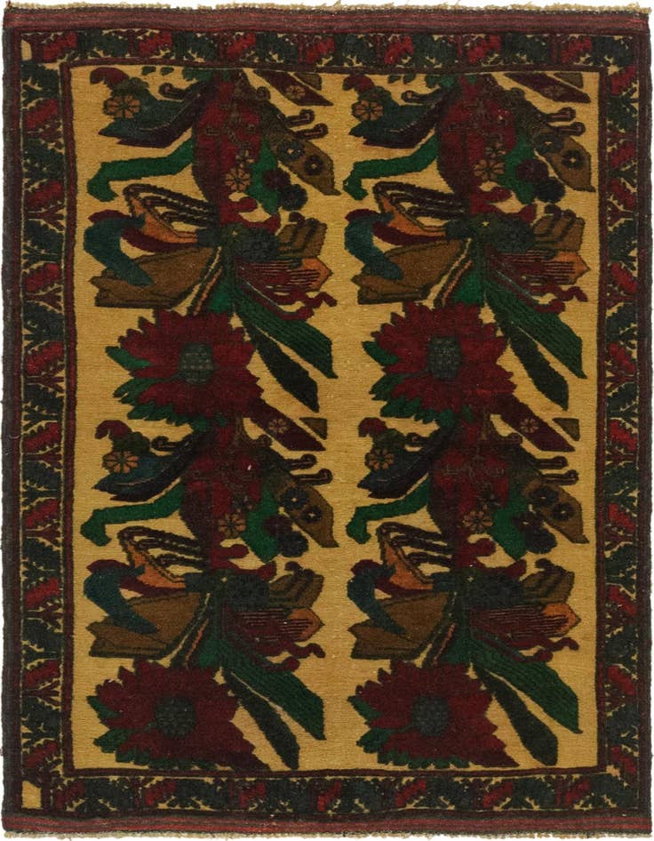 Detail image of 3' x 4' 10 Hand Knotted Sumak Wool Rug
