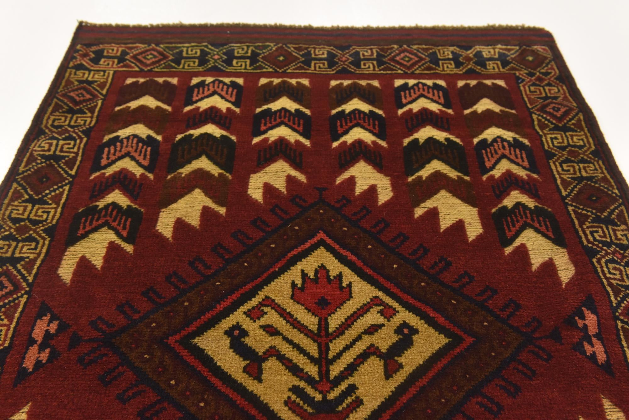 3' x 4' 7 Hand Knotted Sumak Wool Rug