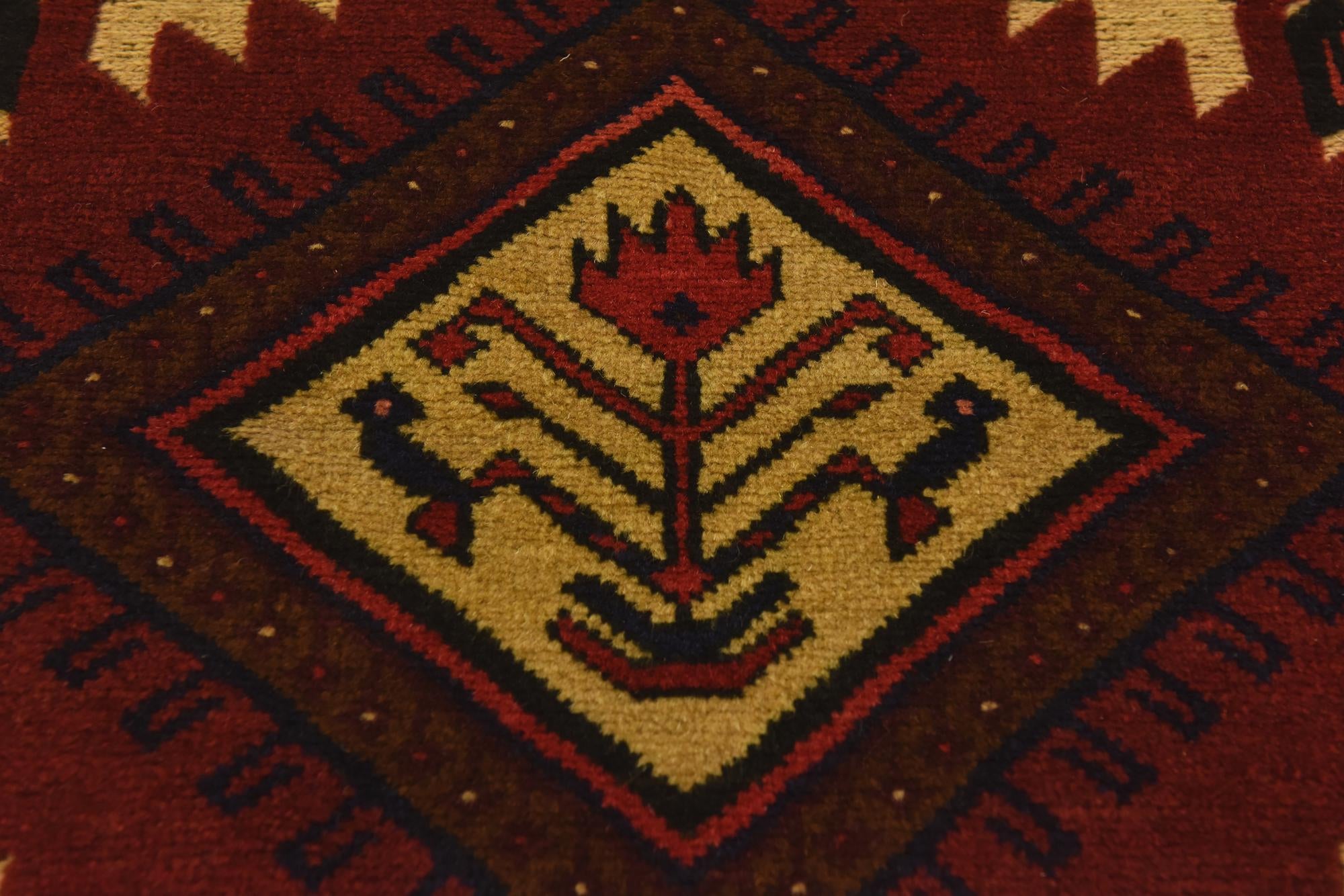 3' x 4' 7 Hand Knotted Sumak Wool Rug