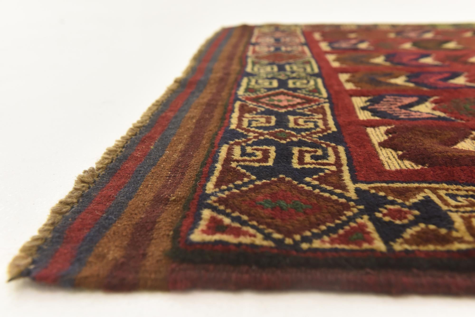 3' x 4' 7 Hand Knotted Sumak Wool Rug
