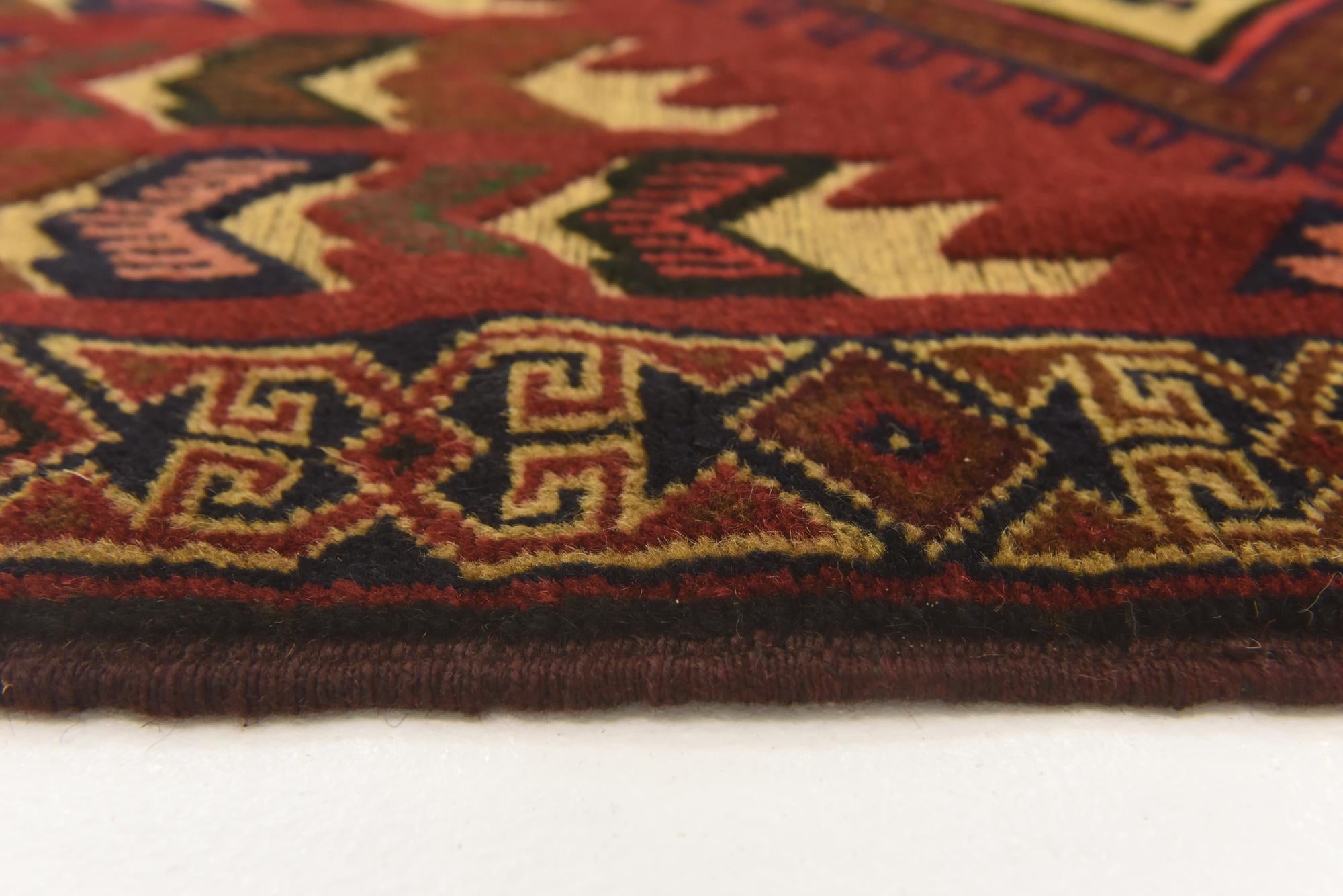 3' x 4' 7 Hand Knotted Sumak Wool Rug