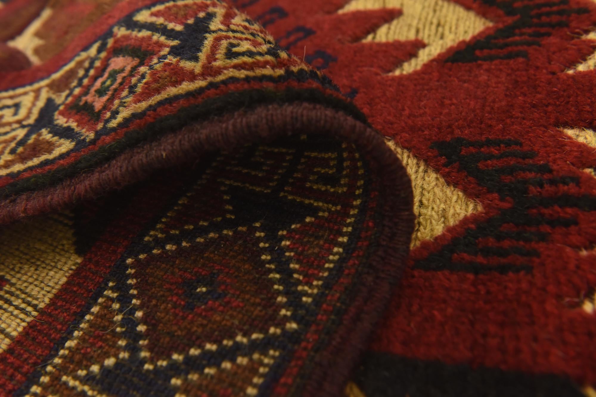 3' x 4' 7 Hand Knotted Sumak Wool Rug