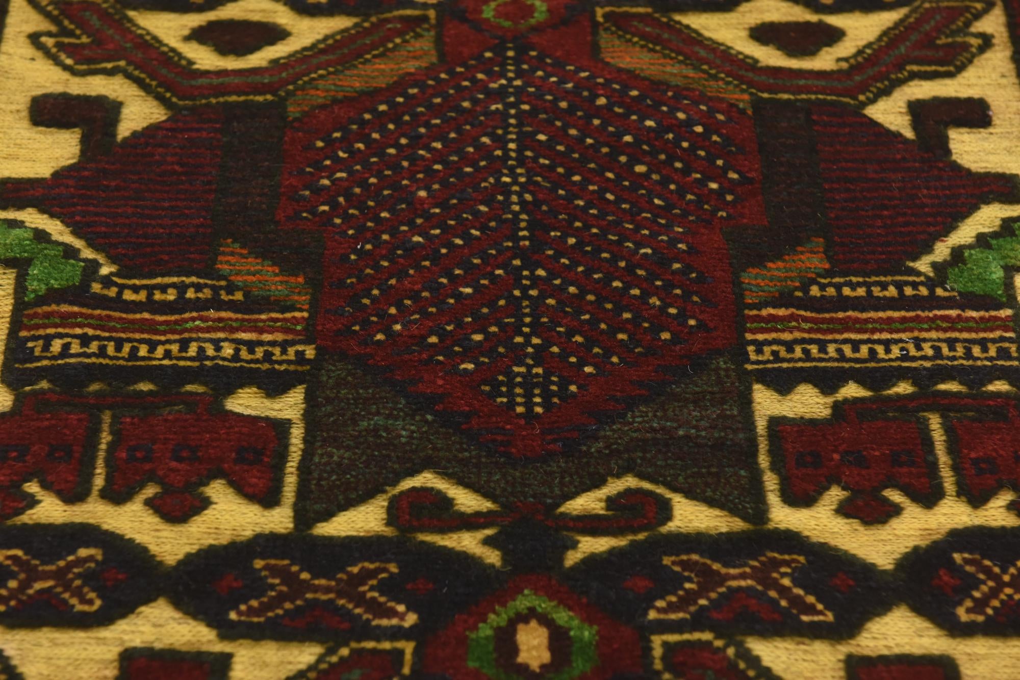 3' x 4' 5 Hand Knotted Sumak Wool Rug
