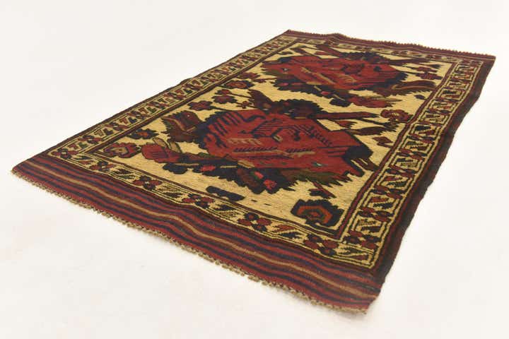3' x 4' 9 Hand Knotted Sumak Wool Rug