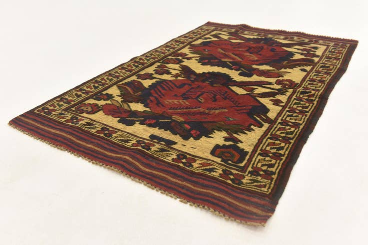 Detail image of 3' x 4' 9 Hand Knotted Sumak Wool Rug