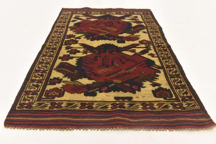 3' x 4' 9 Hand Knotted Sumak Wool Rug